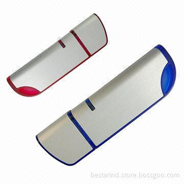 Classical Promotional USB Drive, Made of Metal and Plastic, Logo Printed or Engraved